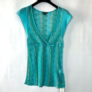 Armani Exchange AX Babydoll Y2k Top Mesh Knit Large Siren Mermaid Crochet